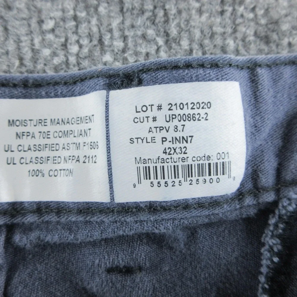 Lapco FR Pants Mens 42x32 Blue Flame Resistant CAT 2 Workwear Canvas